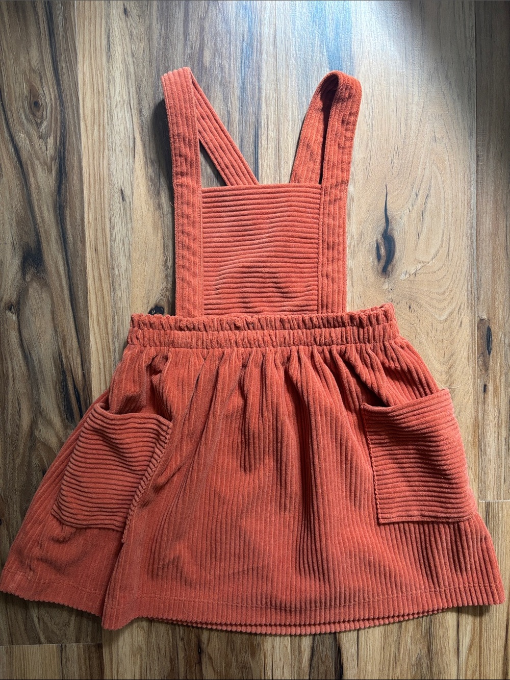 wonder nation Corduroy Pinafore Overall Dress - Rust Orange